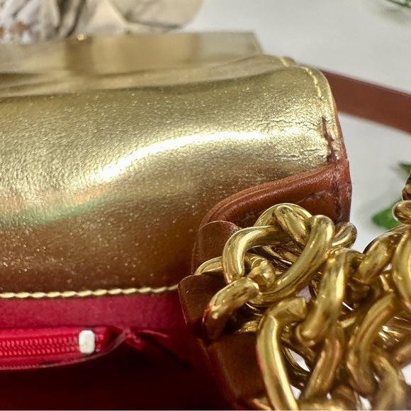 Fred Hayman Club 273 Cognac Brown Leather Tall Medium Shoulder Bag Purse - Picture 12 of 16